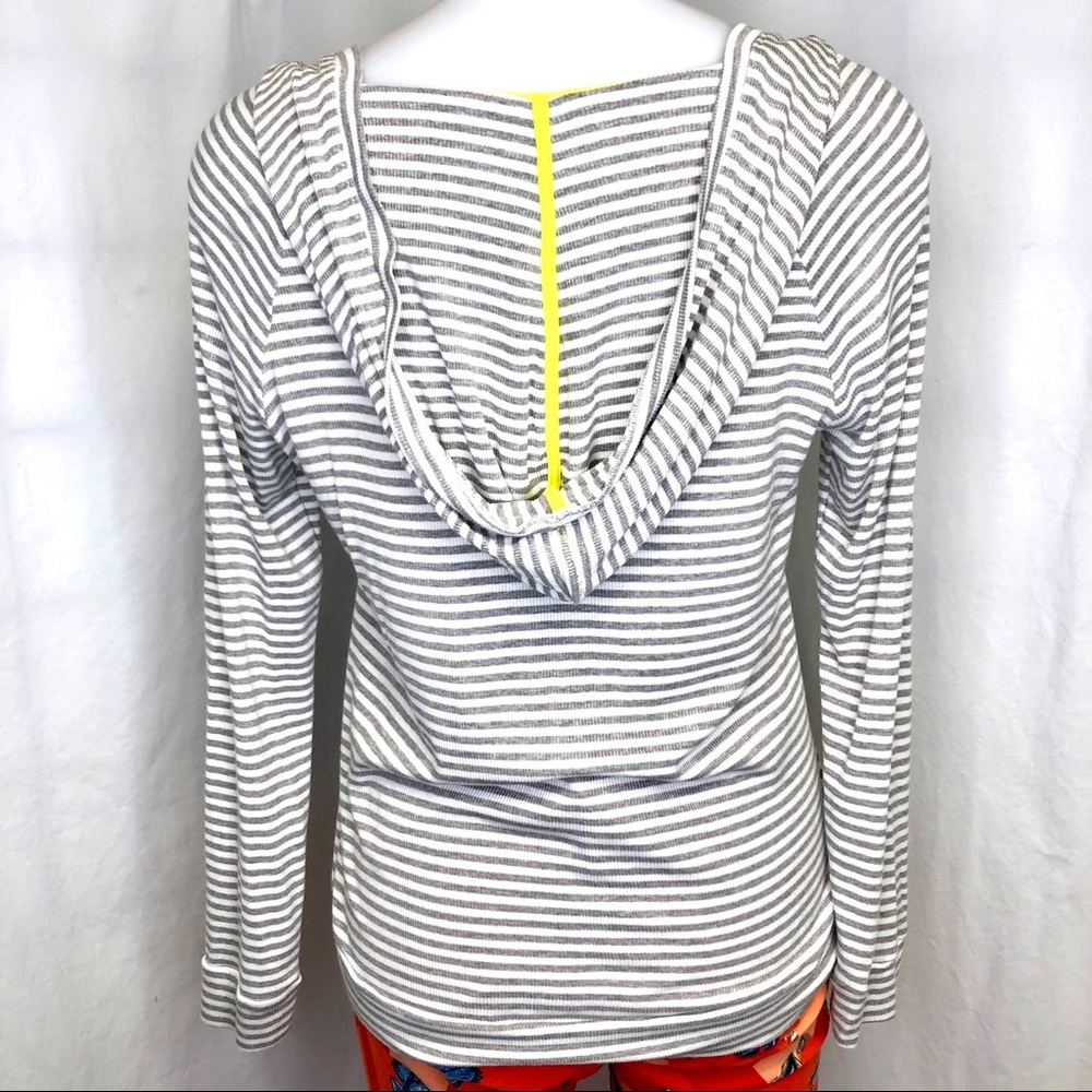 Women Splendid hooded scoop neck striped top, S - Picture 3 of 8